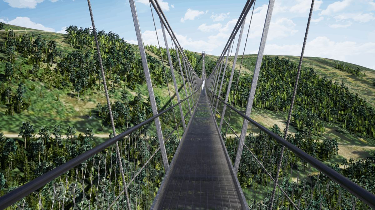 V Česku roste nejdelší visutý most na světě. Spojí dva hřebeny